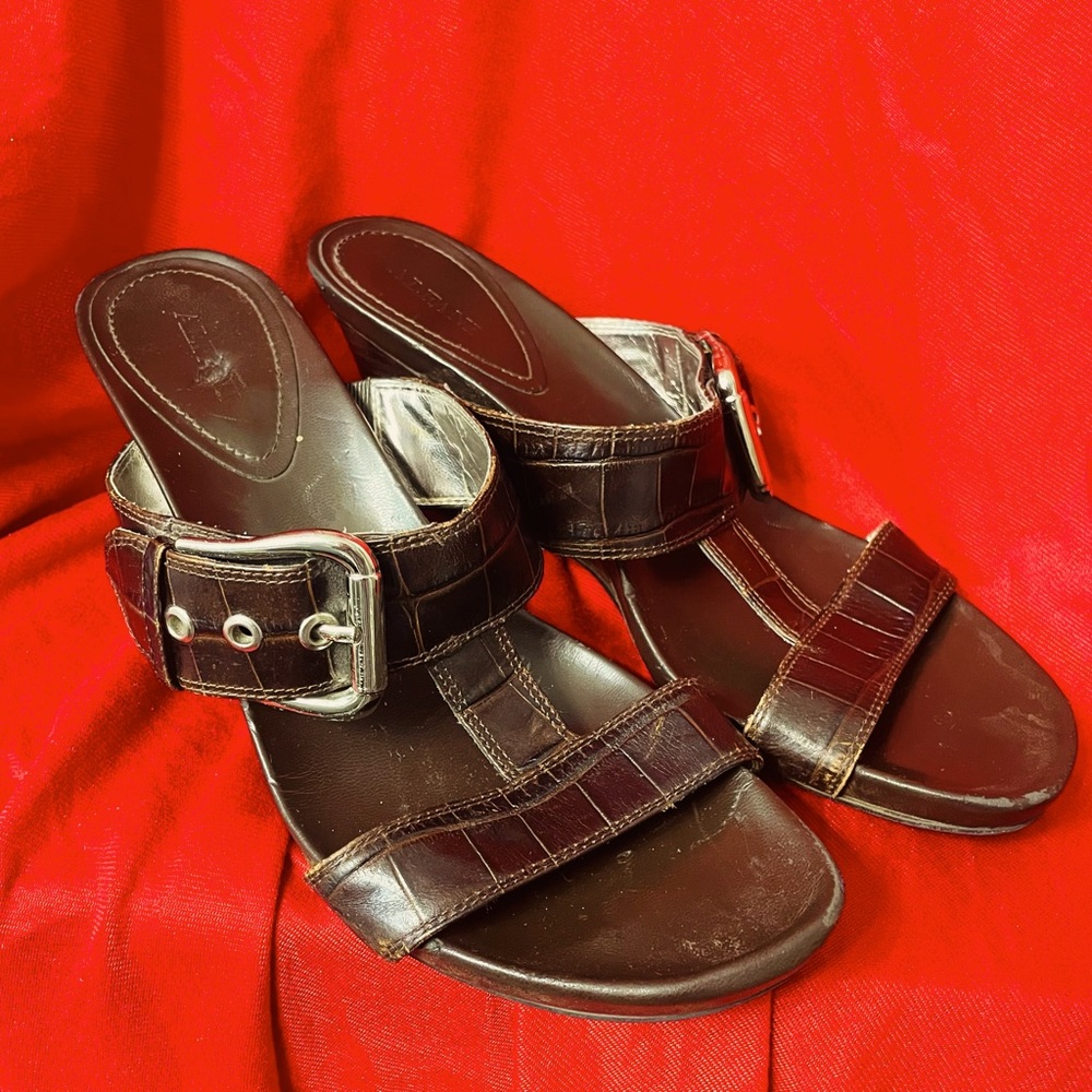 Alfani Wedge Sandals, Brown, Size 8